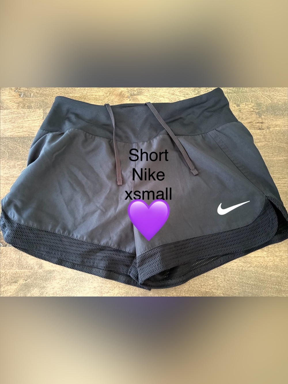 Nike Black Women's Athletic Shorts with White Swoosh